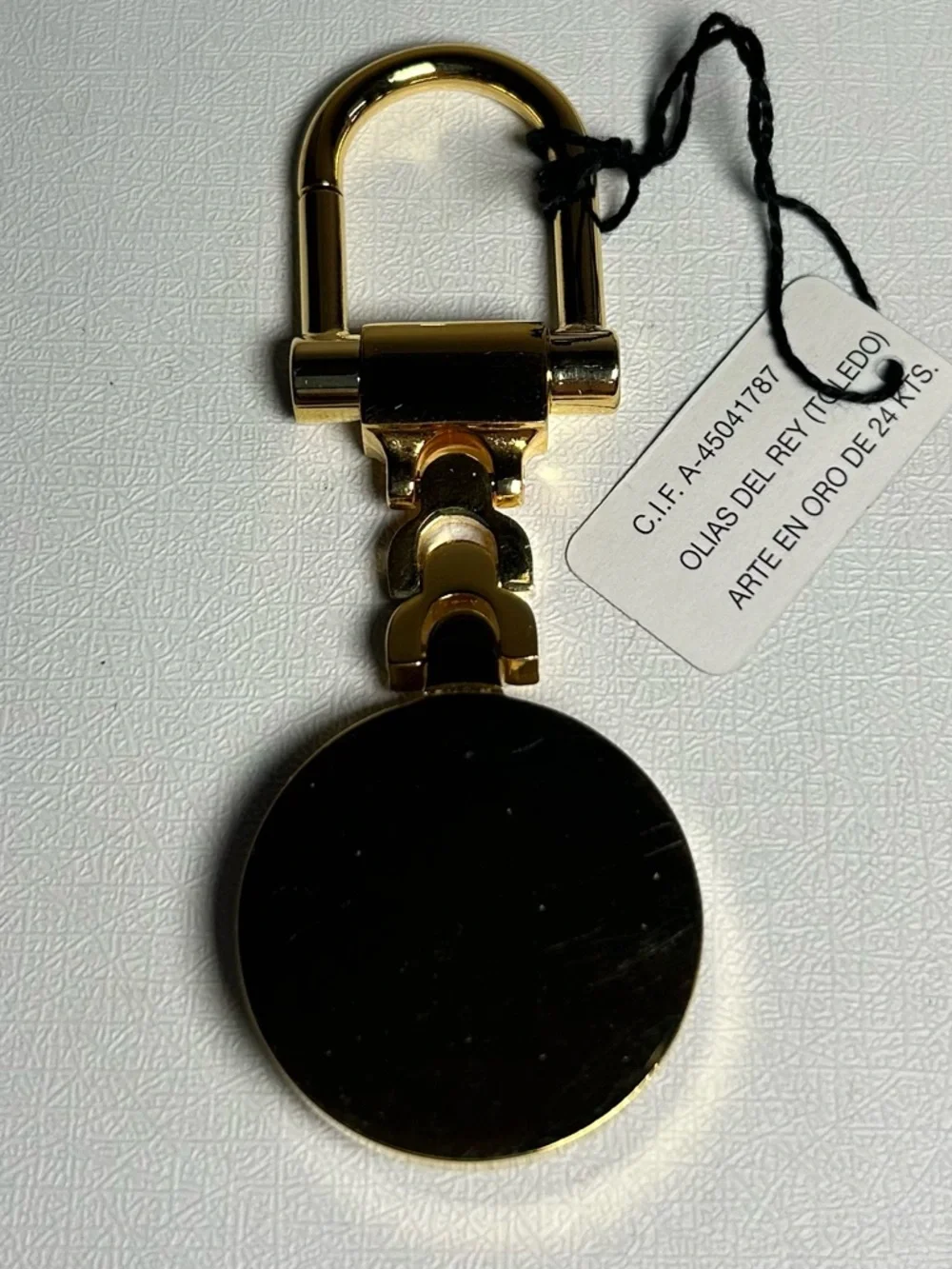 Vintage 24K Plated Damascene Toledo Spain Gold Keychain Conquerors Warrior Horse